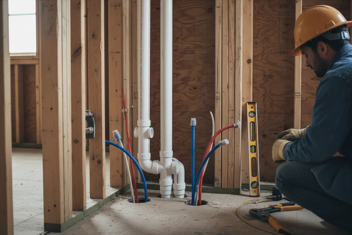 Drain and supply rough-in during Garbage Disposal Repair in Westley